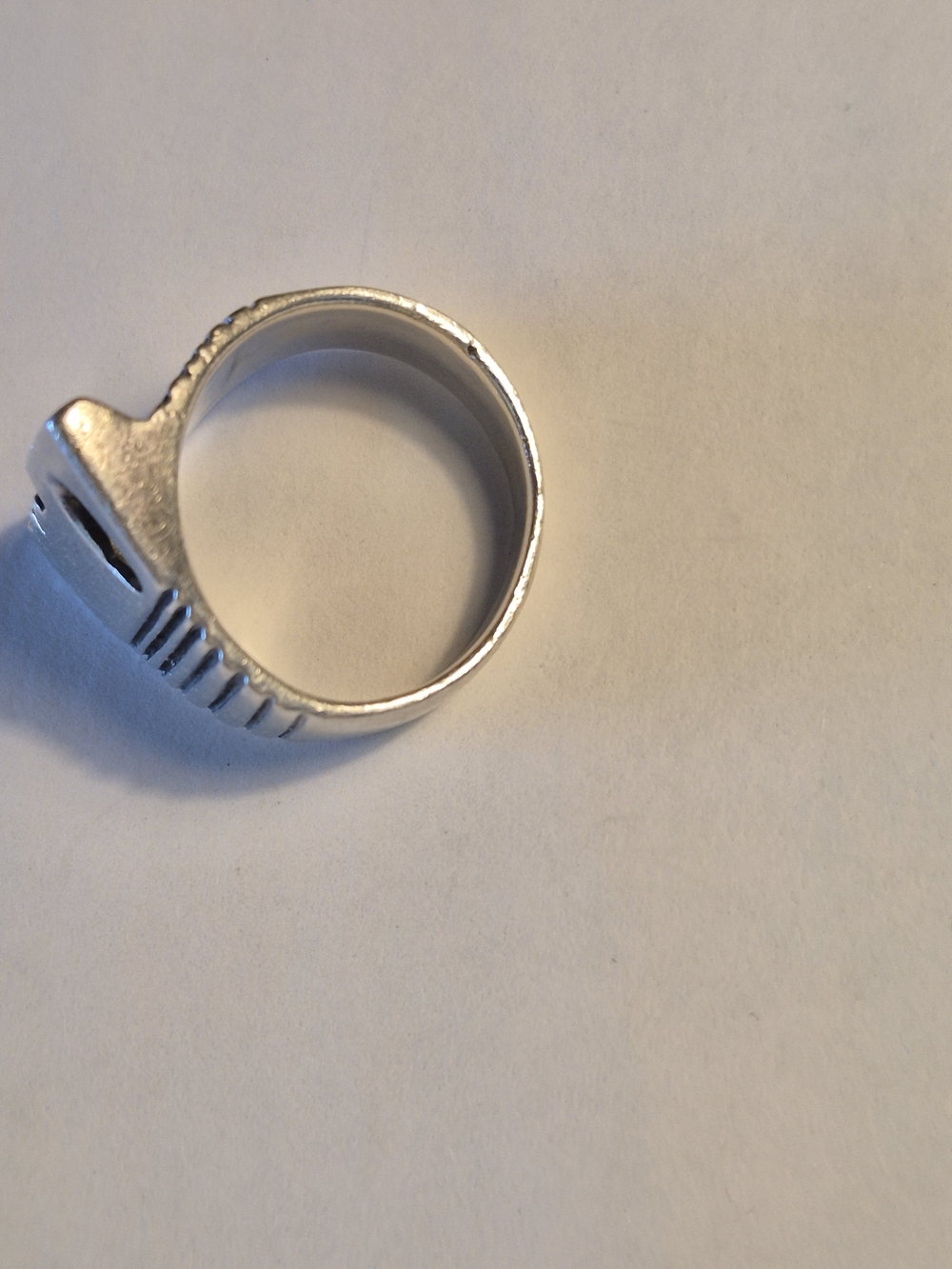 Unique Vintage Silver Face Ring - Picture 7 of 8